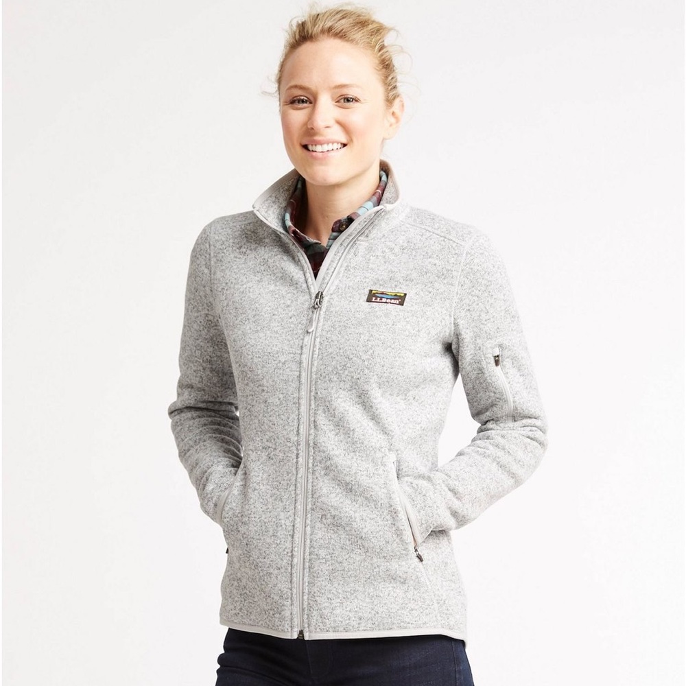 Cozy New LL Bean Grey Fleece Sweater